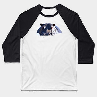 Low Poly Hippo in Water Baseball T-Shirt